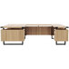 A Safco Mirella Sand Dune U-Shaped Desk with drawers on it.