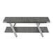 A Safco Mirella stone gray coffee table with metal legs.