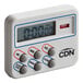 A white CDN TM8 multi-task digital 24-hour kitchen timer with a clock and multiple control buttons.