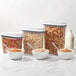 a container of cereal with a spoon