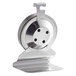 A silver metal CDN DOT2 ProAccurate oven thermometer with a round dial.