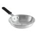 A Vollrath Arkadia aluminum frying pan with a black silicone handle.