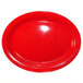 a red plate on a white background