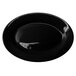 A black stoneware wide rim platter by International Tableware.