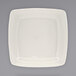 A white square International Tableware stoneware plate with a wide square rim.