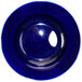 A cobalt blue stoneware bowl with a white rim.