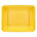 A yellow rectangular plastic meat tray.