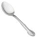 A Vollrath stainless steel dessert spoon with a long handle.