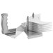 A metal pusher head for a Garde tomato slicer with a handle.