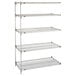 A chrome Metro Super Erecta adjustable wire shelving add on unit with four shelves.