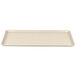 A white rectangular tray with a black border.