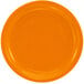 An orange plate with a white background.