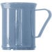 A close-up of a Cambro slate blue polycarbonate mug with a handle.