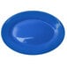 A light blue International Tableware stoneware platter with a wide rim.