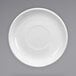 An International Tableware European white stoneware saucer with a rim.