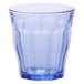 A Duralex Picardie marine blue glass tumbler with a small rim.