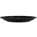 A black International Tableware stoneware plate with a rolled edge on a white background.