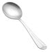 A Vollrath Queen Anne stainless steel bouillon spoon with a long handle.