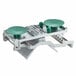 A Garde cheese slicer with green discs and a green handle.