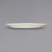 An ivory stoneware platter with a wide rim.