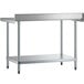 A Regency stainless steel work table with a shelf.