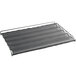 A black fabric tray with metal rods holding five long, narrow metal pans.