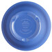 A close-up of an Elite Global Solutions Brazil melamine bouillon cup in assorted blue colors.