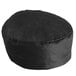A black round AmerCare Royal beanie chef cap with a black brim.