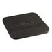 A black square Lancaster Table & Seating backless counter height stool with two holes in the seat.