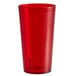 A stack of six ruby red Carlisle plastic tumblers.