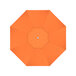 A California Umbrella with a Sunbrella Tuscan canopy on an orange umbrella with a silver button.