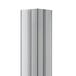 A Regency stainless steel wall outside corner guard with a black corner.