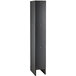 A black rectangular metal locker with a recessed stainless steel handle.