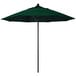A forest green California Umbrella with a black aluminum pole.