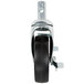 A 5" metal and black polypropylene swivel stem caster for sheet pan racks.