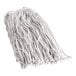 A Carlisle #32 natural cotton wet mop head with a 1" headband.