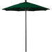 A Forest Green California Umbrella on a Black Pole.