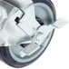 A close-up of a 5" Polyurethane swivel stem caster wheel with a metal hub.