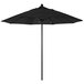 A black California Umbrella ALTO outdoor table umbrella with a metal pole.