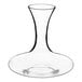 A clear glass decanter with a neck.