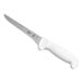 A Mercer Culinary Ultimate White boning knife with a white handle.