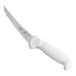 A Mercer Culinary Ultimate White® curved boning knife with a white handle.
