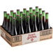 A cardboard box of Sangria Senorial soda bottles.