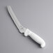 A Mercer Culinary Ultimate White bread knife with a white handle.