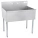 An Advance Tabco stainless steel commercial sink with legs.