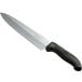 A Dexter-Russell chef knife with a black handle.