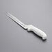 A Mercer Culinary Ultimate White bread knife with a white handle.