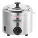 A Server stainless steel electric condiment warmer with lid.