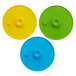 A Server ProPortion Handheld Single-Tip Dispenser Kit with yellow, green, and blue plastic lids.