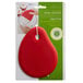 A package containing a Fox Run red silicone bowl scraper with a red tag.